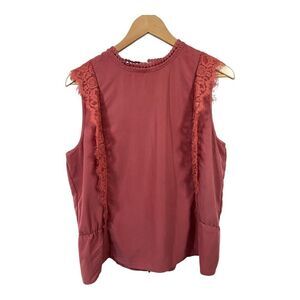 COLLECTIVE CONCEPTS/STITCH FIX Women’s Braydee Lace Detail Blouse Pink Size XL